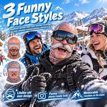 Old Man Ski Mask Funny Realistic Face Balaclava 3D