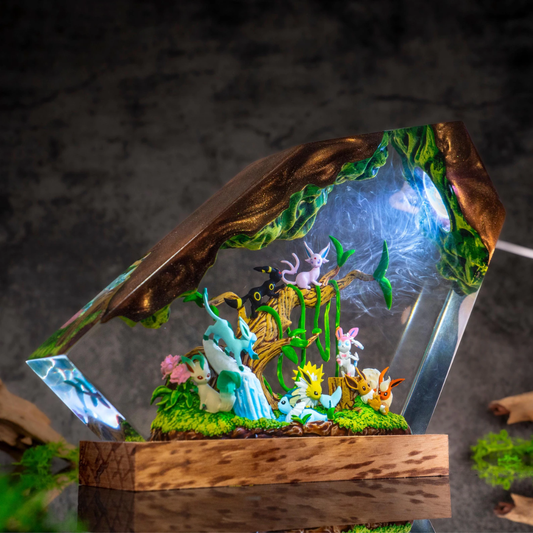 Eeveelution Resin Lamp, Pokemon Evolution Diorama