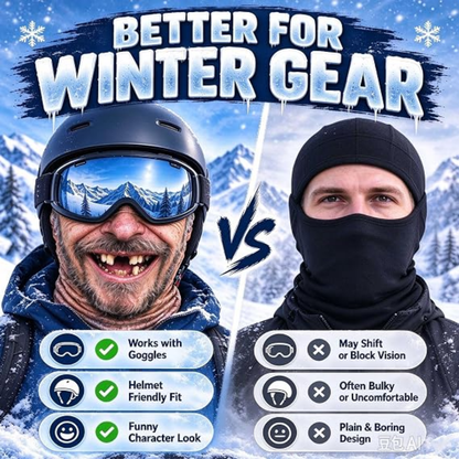 Old Man Ski Mask Funny Realistic Face Balaclava 3D