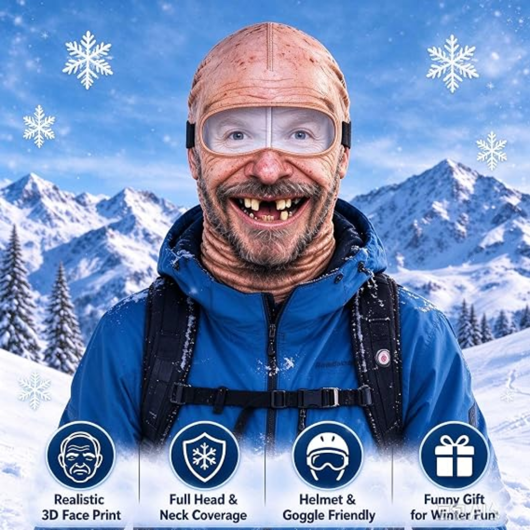 Old Man Ski Mask Funny Realistic Face Balaclava 3D