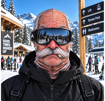 Old Man Ski Mask Funny Realistic Face Balaclava 3D