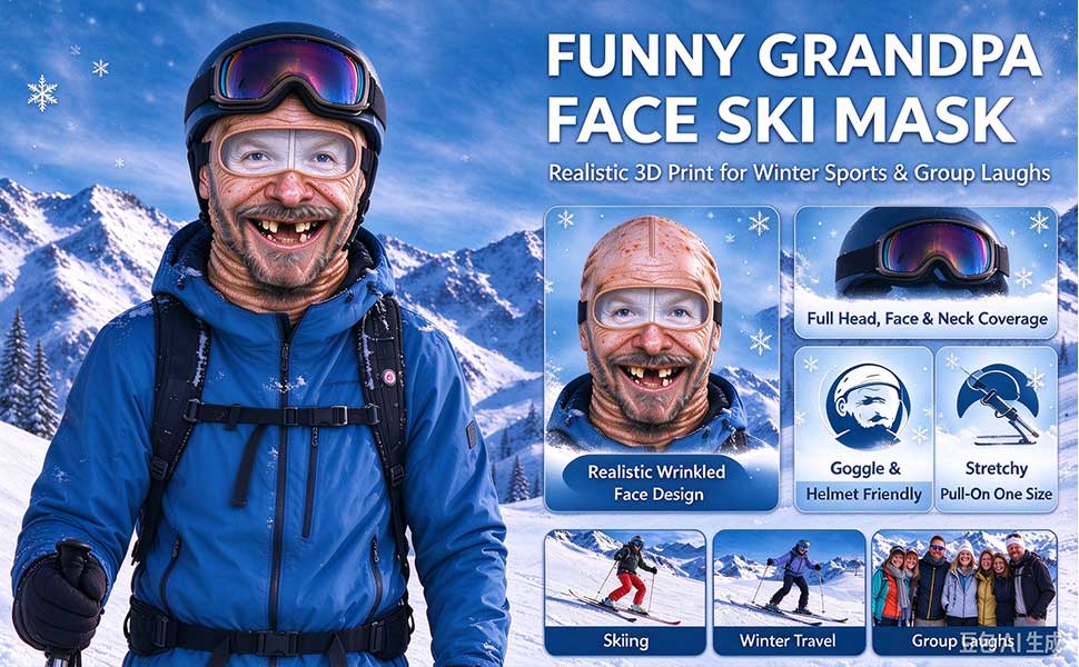 Funny grandpa balaclava winter styling